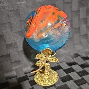 Brass Leaf Vase/Orb/Ornament Holder by The Bombay Company